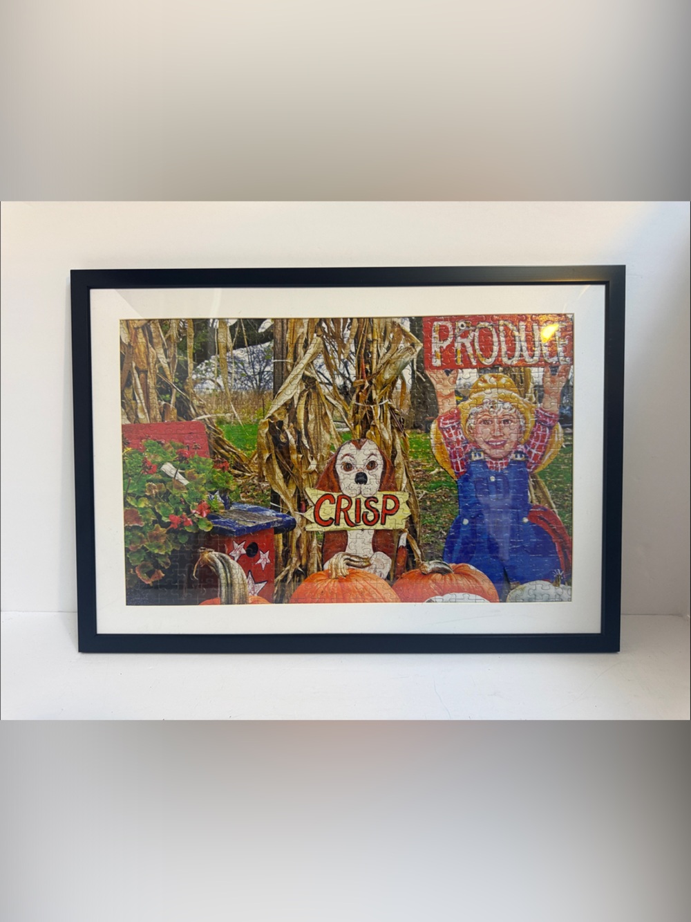 Framed Puzzle Autumn Harvest Wall Art - Multicolor